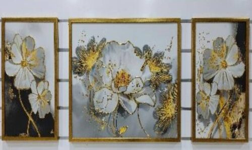 تابلو دیواری طرح گل طلاکوب کد1260